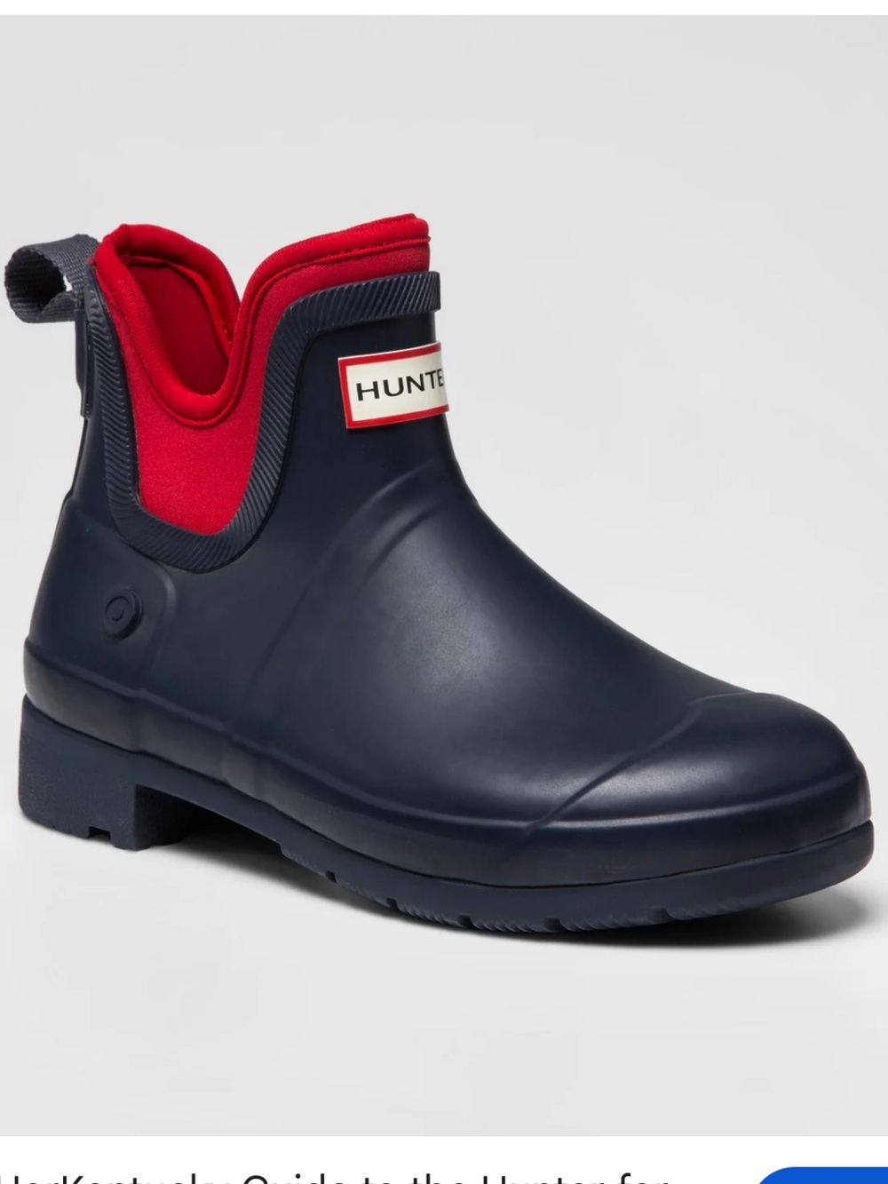 Hunter Navy and Red Short Rain Boot woman’s size 11